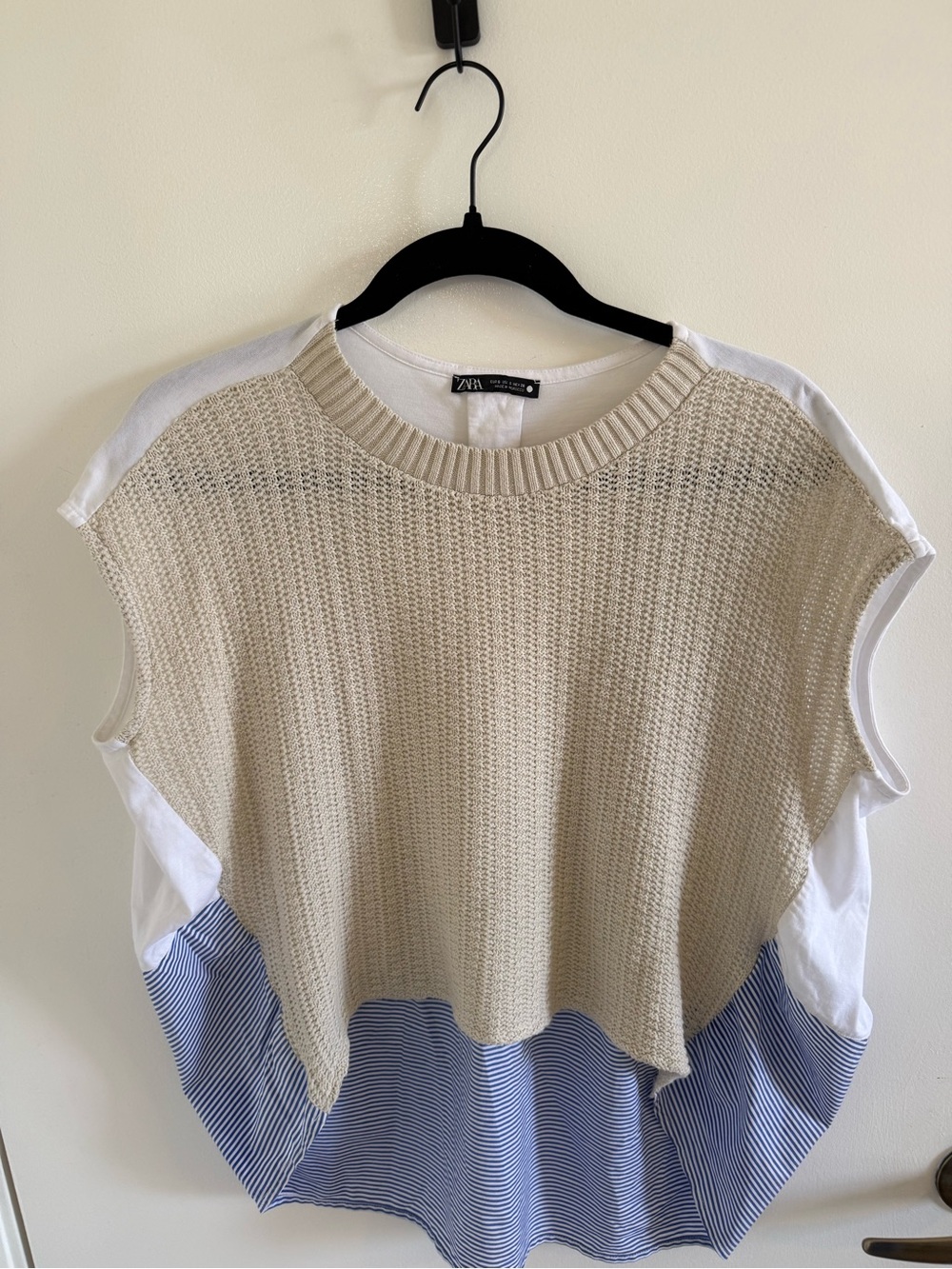 Zara Contrast Poplin Top